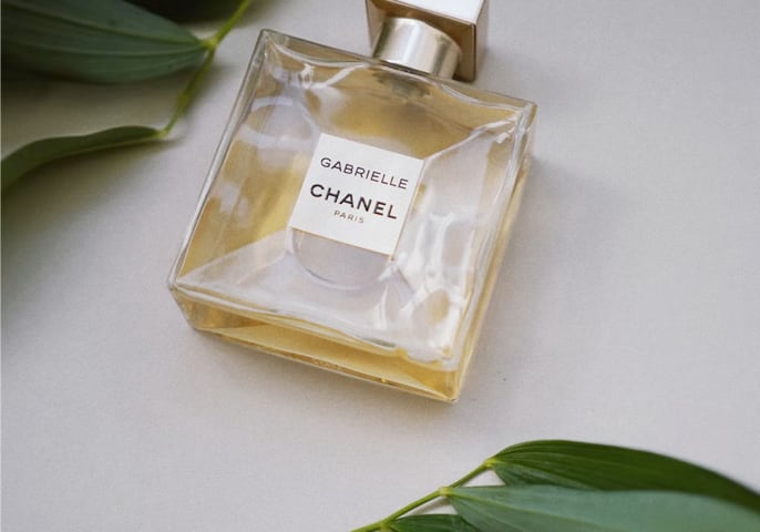 A bottle containing Gabrielle perfume